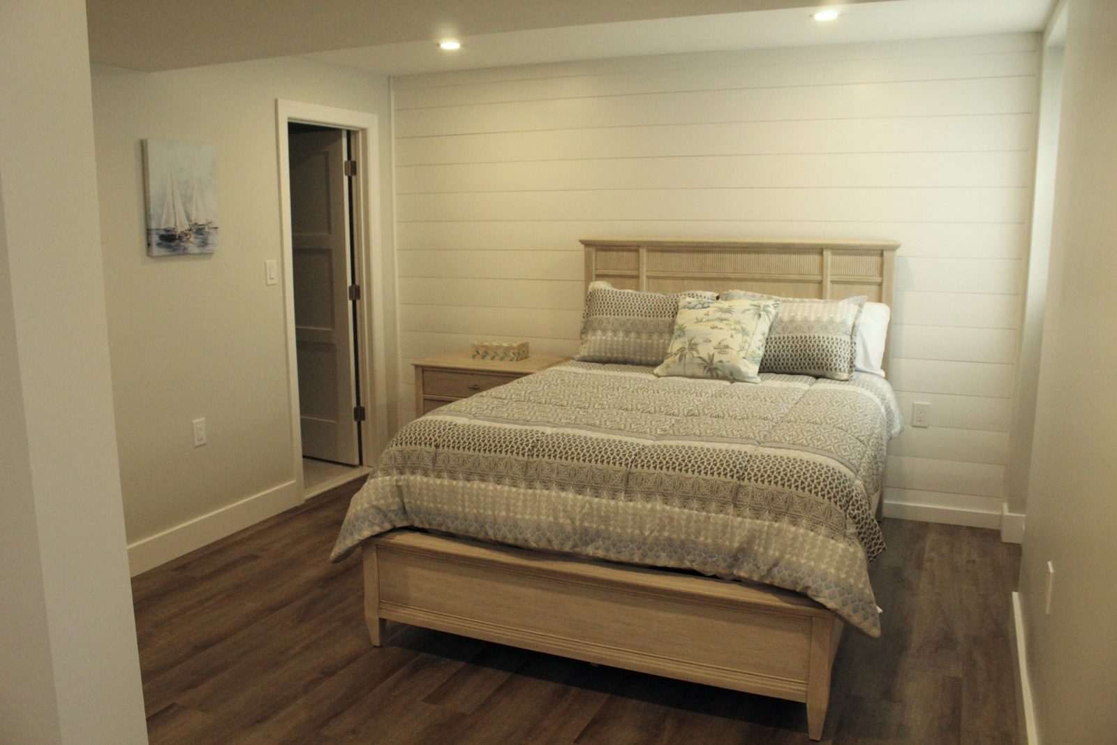 Basement living area inside The Shore Tide House